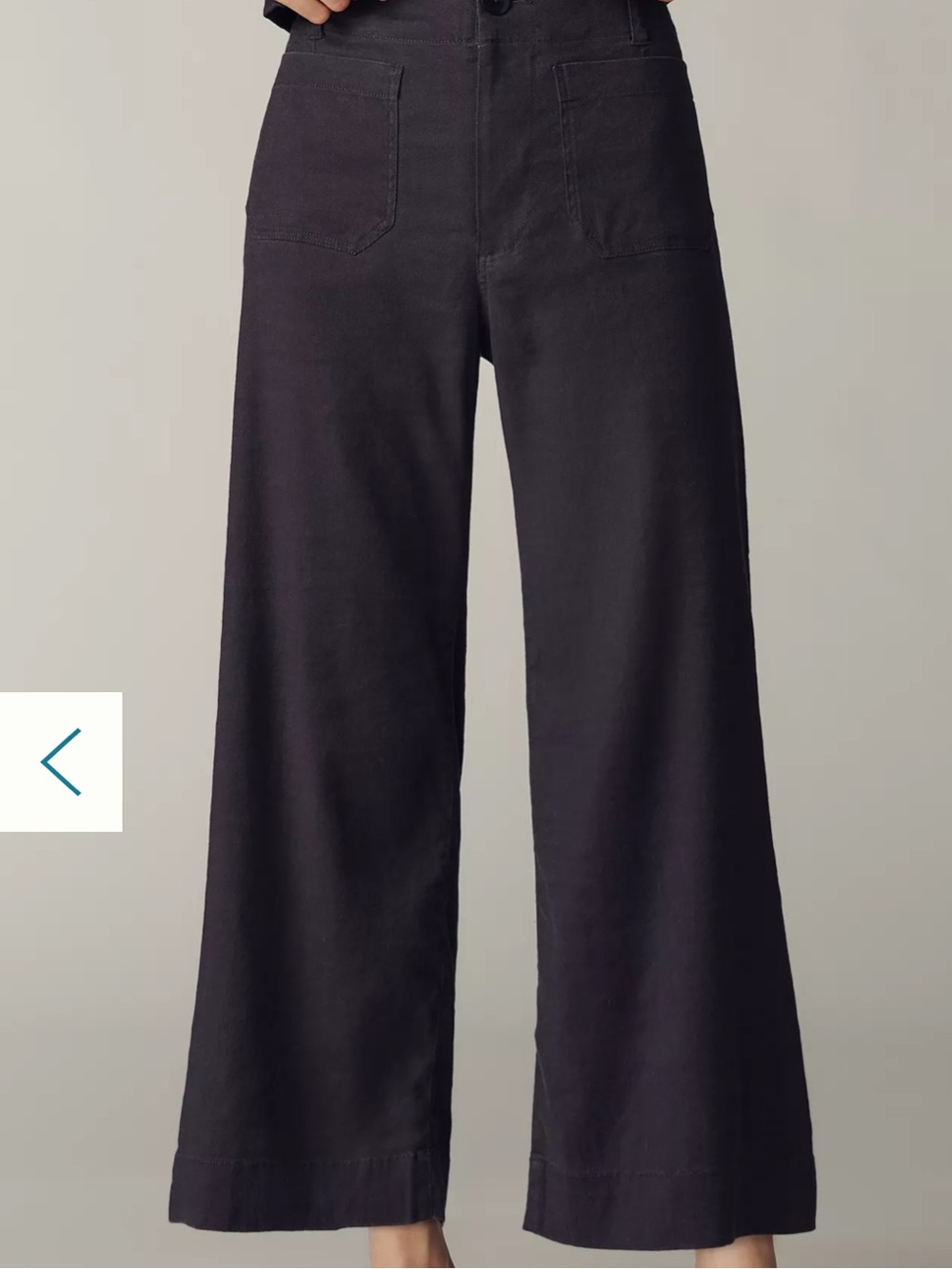Maeve Anthropologie Wide Leg High Rise Linen Blend Pants in Charcoal Black 30